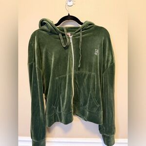 Juicy Couture Olive Green Velour Zip Hoodie Sweatsuit
